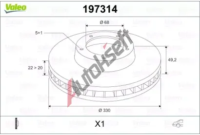 VALEO Brzdov kotou - 330 mm VA 197314, 197314