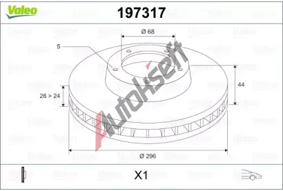 VALEO Brzdov kotou - 296 mm VA 197317, 197317