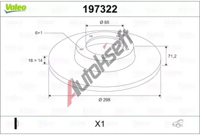 VALEO Brzdov kotou - 298 mm VA 197322, 197322