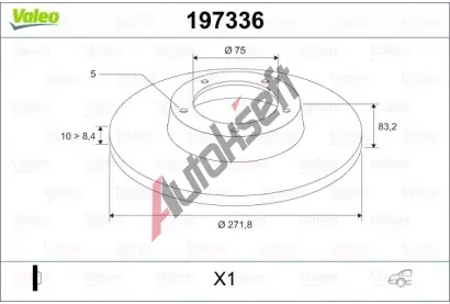 VALEO Brzdový kotouč - 272 mm VA 197336, 197336 VALEO Brzdový kotouč - 272 mm VA 197336, 197336