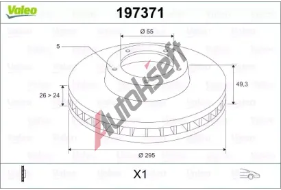 VALEO Brzdový kotouč - 295 mm VA 197371, 197371  VALEO Brzdový kotouč - 295 mm VA 197371, 197371