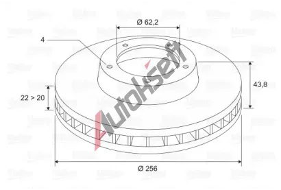 VALEO Brzdov� kotou� - 256 mm VA 197455, 197455