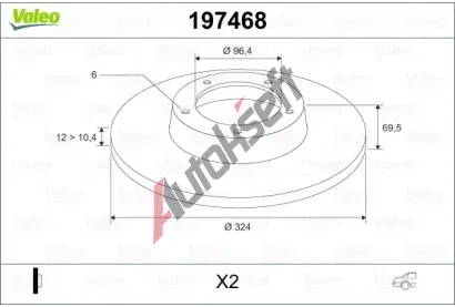VALEO Brzdov kotou - 324 mm VA 197468, 197468