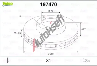 VALEO Brzdový kotouč - 299 mm VA 197470, 197470 VALEO Brzdový kotouč - 299 mm VA 197470, 197470