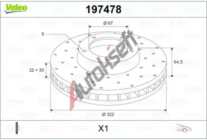 VALEO Brzdový kotouč - 322 mm VA 197478, 197478 VALEO Brzdový kotouč - 322 mm VA 197478, 197478
