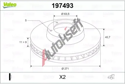 VALEO Brzdov� kotou� - 271 mm VA 197493, 197493