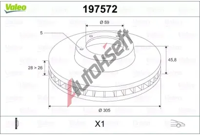 VALEO Brzdov kotou - 305 mm VA 197572, 197572