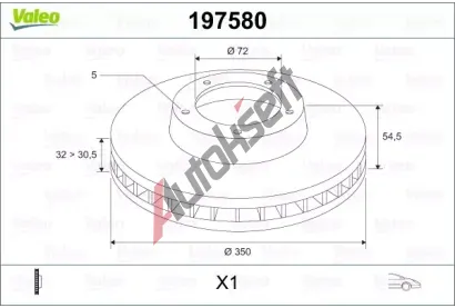 VALEO Brzdov kotou - 350 mm VA 197580, 197580