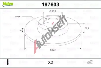 VALEO Brzdov� kotou� - 262 mm VA 197603, 197603