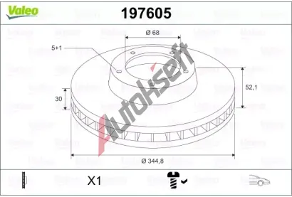 VALEO Brzdový kotouč - 345 mm VA 197605, 197605 VALEO Brzdový kotouč - 345 mm VA 197605, 197605