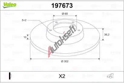VALEO Brzdový kotouč VA 197673, 197673 VALEO Brzdový kotouč VA 197673, 197673