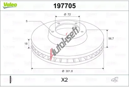 VALEO Brzdový kotouč - 302 mm VA 197705, 197705 VALEO Brzdový kotouč - 302 mm VA 197705, 197705