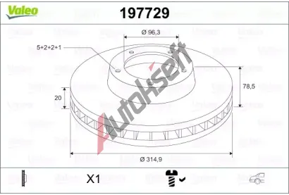 VALEO Brzdov kotou - 315 mm VA 197729, 197729