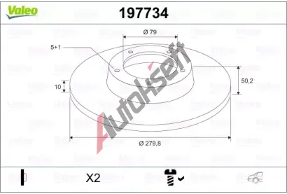VALEO Brzdov kotou - 280 mm VA 197734, 197734