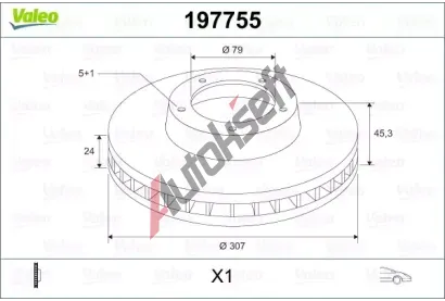 VALEO Brzdový kotouč VA 197755, 197755 VALEO Brzdový kotouč VA 197755, 197755