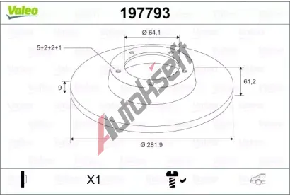 VALEO Brzdov� kotou� - 282 mm VA 197793, 197793
