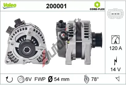 VALEO Alterntor VALEO CORE-FLEX VA 200001, 200001
