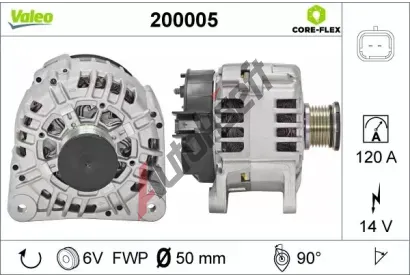 VALEO Alterntor VALEO CORE-FLEX VA 200005, 200005