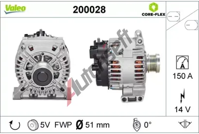 VALEO Alterntor VALEO CORE-FLEX VA 200028, 200028