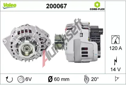 VALEO Alterntor VALEO CORE-FLEX VA 200067, 200067