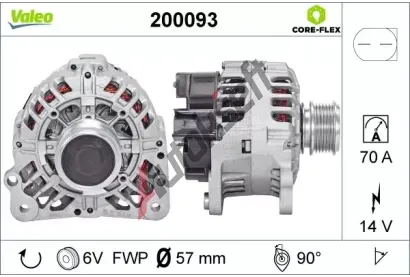 VALEO Alterntor VALEO CORE-FLEX VA 200093, 200093