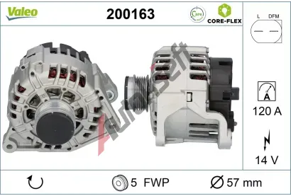 VALEO Alterntor VALEO CORE-FLEX VA 200163, 200163