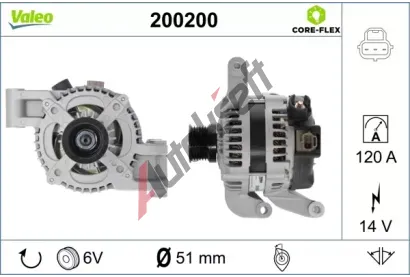 VALEO Alterntor VALEO CORE-FLEX VA 200200, 200200