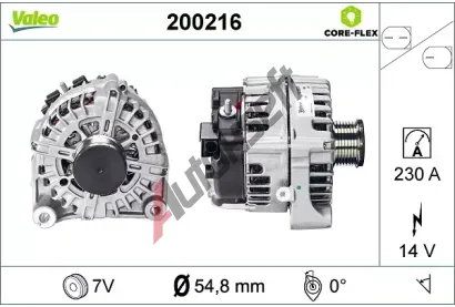 VALEO Alternátor VALEO CORE-FLEX VA 200216, 200216 VALEO Alternátor VALEO CORE-FLEX VA 200216, 200216