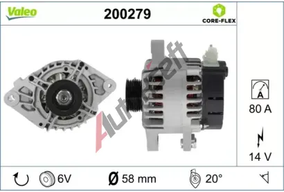 VALEO Alterntor VALEO CORE-FLEX VA 200279, 200279
