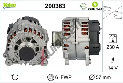 VALEO Alterntor VALEO CORE-FLEX VA 200363, 200363