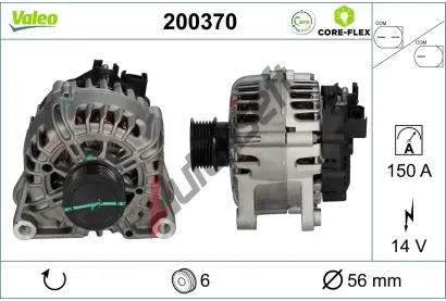 VALEO Alternátor VALEO CORE-FLEX VA 200370, 200370 VALEO Alternátor VALEO CORE-FLEX VA 200370, 200370