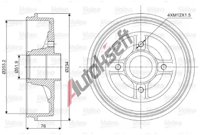 VALEO Brzdov buben VA 237008, 237008