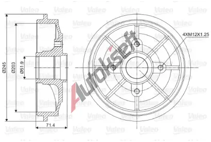 VALEO Brzdov buben VA 237016, 237016