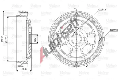 VALEO Brzdový buben VA 237022, 237022 VALEO Brzdový buben VA 237022, 237022