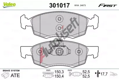 VALEO Sada brzdovch destiek FIRST VA 301017, 301017