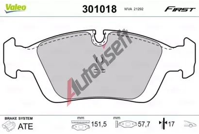 VALEO Sada brzdovch destiek FIRST VA 301018, 301018