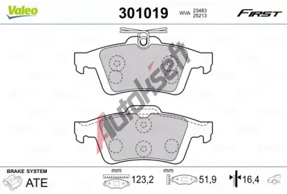 VALEO Sada brzdovch destiek FIRST VA 301019, 301019