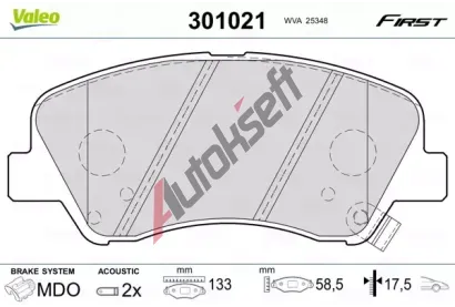 VALEO Sada brzdovch destiek FIRST VA 301021, 301021
