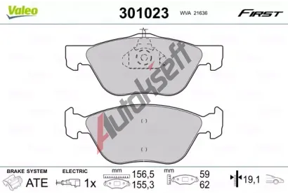 VALEO Sada brzdovch destiek FIRST VA 301023, 301023