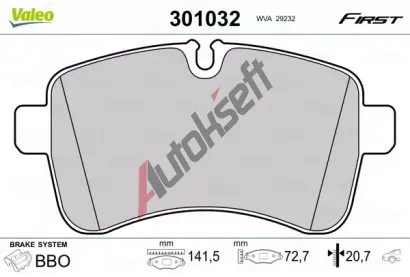 VALEO Sada brzdovch destiek FIRST VA 301032, 301032