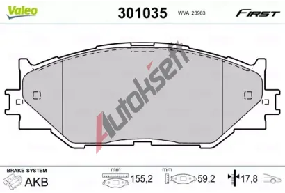 VALEO Sada brzdovch destiek FIRST VA 301035, 301035