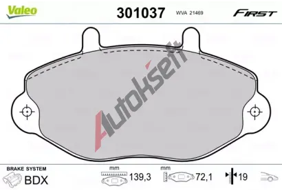 VALEO Sada brzdovch destiek FIRST VA 301037, 301037