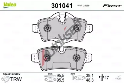 VALEO Sada brzdovch destiek FIRST VA 301041, 301041