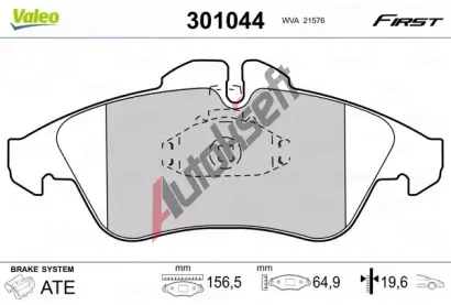 VALEO Sada brzdovch destiek FIRST VA 301044, 301044