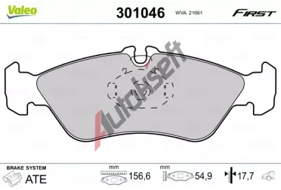 VALEO Sada brzdovch destiek FIRST VA 301046, 301046