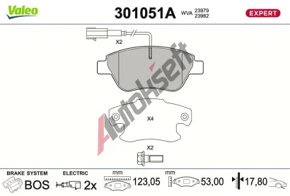 VALEO Sada brzdov�ch desti�ek EXPERT VA 301051A, 301051A