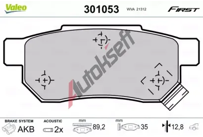 VALEO Sada brzdovch destiek FIRST VA 301053, 301053