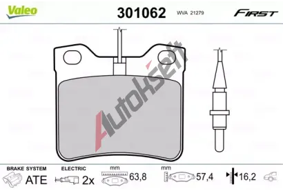 VALEO Sada brzdovch destiek FIRST VA 301062, 301062