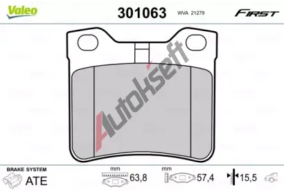 VALEO Sada brzdovch destiek FIRST VA 301063, 301063