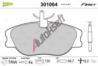 VALEO Sada brzdovch destiek FIRST VA 301064, 301064